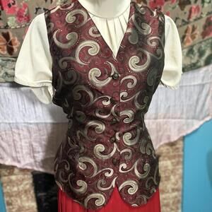 Vintage 80s/90s Beechers Brook Satin Paisley Vest size 8